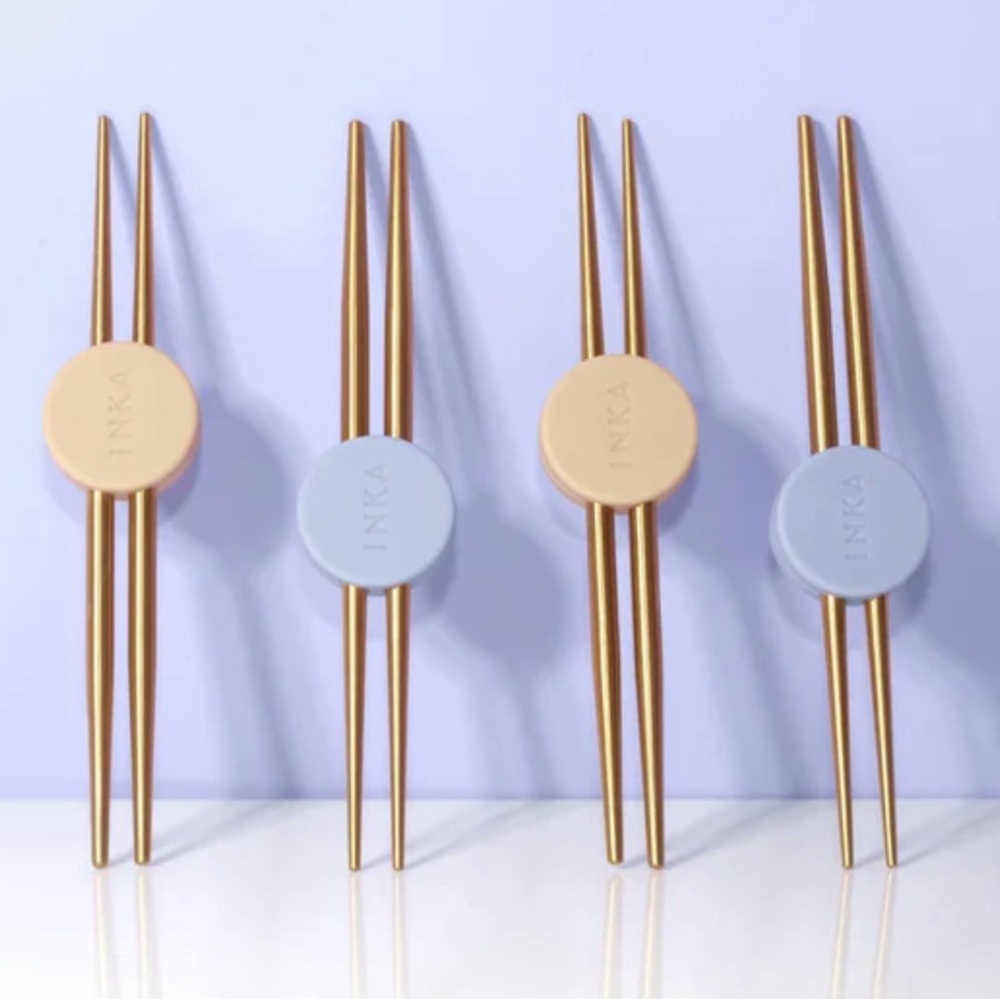Set of 6 Stainless Steel Chopsticks with your choice color  (Inka Brand) NEW